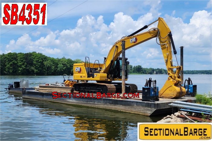 SB4351 - SECTIONAL BARGE - WORK BOAT - EXCAVATOR - HAMMER PKG.